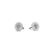CO88 Collection Sense 8CE 70093 Steel Ear Studs - Tortoiseshell 7 mm - Silver colored
