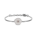 CO88 Collection Majestic 8CB 90452 Steel Bracelet with Flower - 16.5 + 3.5 cm - Silver / Pink