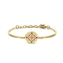 CO88 Collection Majestic 8CB 90456 Steel Bracelet with Flower - 16.5 + 3.5 cm - Gold / Purple