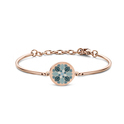 CO88 Collection Majestic 8CB 90460 Steel Bracelet with flower - 16.5 + 3.5 cm - Rose gold colored / Green