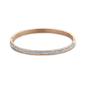 CO88 Collection Sparkle 8CB 90463 Steel Bangle with Zirconia - One-size (58 x 49 x 4 mm) - Rose gold colored