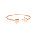 CO88 Collection Inspirational 8CB 90526 Steel Flex Bangle with Star - One size (58 x 49 mm) - Rose gold colored