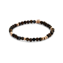 CO88 Collection Majestic 8CB 90569 Natural Stone Bracelet - Tiger Eye 4 mm - 17.8 cm - Brown / Rose Gold Colored