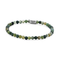 Frank 1967 7FB 0379 Bracelet Beads natural stone/steel green 20 cm