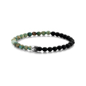 Frank 1967 7FB 0413 Stretch bracelet Beads natural stone 6 mm green-black 20 cm