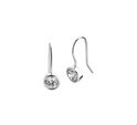 TFT Drop Earrings French Hook Zirconia Silver Rhodium Plated Shiny