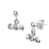 TFT Earrings Bow And Zirconia Silver Shiny 6 mm x 9 mm