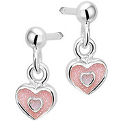 TFT Earrings Heart Silver Shiny 14 mm x 5.5 mm