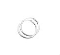 TFT Hoops Round Tube Silver Rhodium Plated Shiny 2 mm x 19 mm
