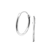 TFT Hoops Round Tube Silver Shiny 1.3 mm x 15 mm