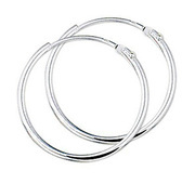 TFT Hoops Round Tube Silver Shiny 1.3 mm x 17 mm
