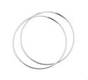 TFT Hoops Round Tube Silver Shiny 1.5 mm x 30 mm