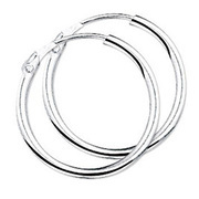 TFT Hoops Round Tube Silver Shiny 2 mm x 17 mm