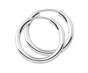 TFT Hoops Round Tube Silver Shiny 2.5 mm x 20 mm