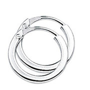 TFT Hoops Square Tube Silver Rhodium Plated Shiny 2 mm x 14 mm