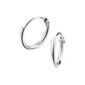 TFT Hoops Round Tube Silver Rhodium Plated Shiny 1.3 mm x 9 mm