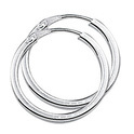 TFT Hoops Square Tube Silver Rhodium Plated Shiny 2 mm x 20 mm