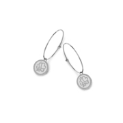 CO88 Collection Celestial 8CE 70039 Steel Earrings - Oval 25 mm - I Love You - Silver colored