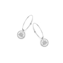 CO88 Collection Celestial 8CE 70041 Steel Earrings - Oval 25 mm - Lotus - Silver colored