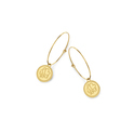 CO88 Collection Celestial 8CE 70045 Steel Earrings - Oval 25 mm - I Love You - Gold colored