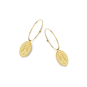 CO88 Collection Celestial 8CE 70048 Steel Earrings - Oval 25 mm - Maria - Gold colored