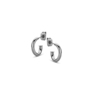 CO88 Collection Elemental 8CE 70051 Steel Earrings - Round 12 mm - Silver colored