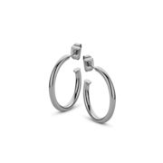CO88 Collection Elemental 8CE 70053 Steel Earrings - Round 20 mm - Silver colored