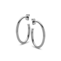 CO88 Collection Elemental 8CE 70054 Steel Earrings - Round 25 mm - Silver colored