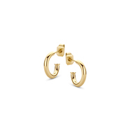CO88 Collection Elemental 8CE 70057 Steel Earrings - Round 12 mm - Gold colored