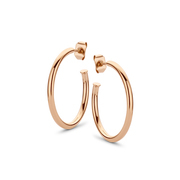 CO88 Collection Elemental 8CE 70066 Steel Earrings - Round 25 mm - Rose gold colored