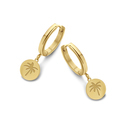 CO88 Collection Sense 8CE 70085 Steel Earrings - 16 mm - Palm Tree - Gold colored