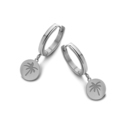 CO88 Collection Sense 8CE 70088 Steel Earrings - 16 mm - Palm Tree - Silver colored