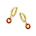 CO88 Collection Beloved 8CE 70097 Steel Earrings - Heart 8 mm - Gold / Red
