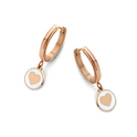 CO88 Collection Beloved 8CE 70098 Steel Earrings - Heart 8 mm - Rose Gold / White