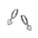CO88 Collection Beloved 8CE 70105 Steel Earrings - Heart 8 mm - Silver colored
