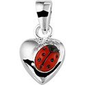 Home Collection Silver Charm Heart Ladybug