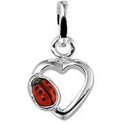 Home Collection Silver Charm Heart Ladybug