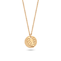 CO88 Collection Sense 8CN 26126 Steel Necklace with Pendant - Leaf - Length 70 cm - Rose gold colored