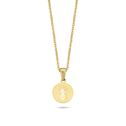 CO88 Collection Sense 8CN 26129 Steel Necklace with Pineapple - Length 38 + 7 cm - Gold colored