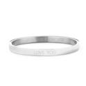 Key Moments in Color 8KM BC0059 Steel Bangle with text Love you Size 58 x 50 mm Silver colored