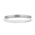 Key Moments in Color 8KM BC0061 Steel Bangle with text Live laugh love Size 58 x 50 mm Silver colored