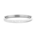 Key Moments in Color 8KM BC0062 Steel Bangle with text Live in the moment Size 58 x 50 mm Silver colored