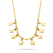 New Bling 9NB 0305 Necklace Stars silver gold colored 38-43 cm