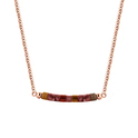 CO88 Collection Serenity 8CN 26103 Steel Necklace with Beads - Rhodonite 5 mm - Length 40 + 5 cm - Gold / Red