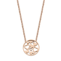 CO88 Collection Inspirational 8CN 26111 Steel Necklace with Pendant - Hearts 15 mm - Length 40 + 5 cm - Rose colored