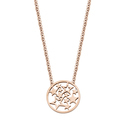 CO88 Collection Inspirational 8CN 26114 Steel Necklace with Pendant - Stars 15 mm - Length 40 + 5 cm - Rose colored