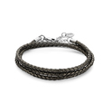 CO88 Collection Elemental 8CB 90417 Wrap Bracelet with Braided Leather - Length 53 + 3 cm - Silver / Brown