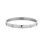Caliber Pyramid 7KB 0085L Steel Bangle with Pyramides - Size L - Silver colored