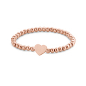 CO88 Collection Sense 8CB 90576 Steel beads bracelet - Heart - 4 mm - Rose gold colored
