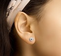 TFT Ear Studs Flower Silver Rhodium Plated Shiny
